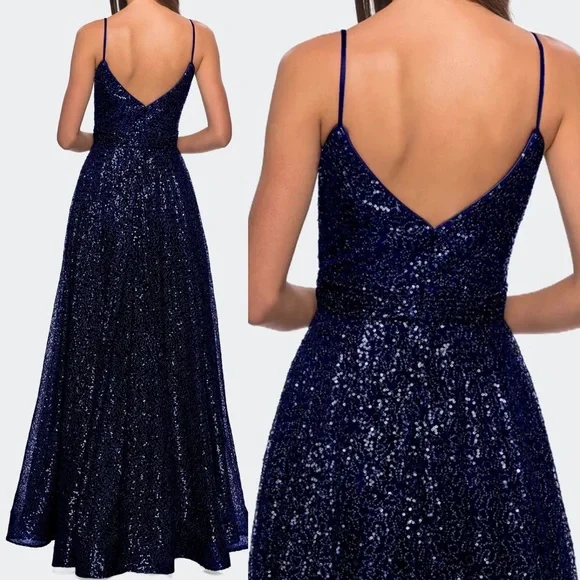 La FemmeSequin Empire Waist Prom Dress with V Back size 0